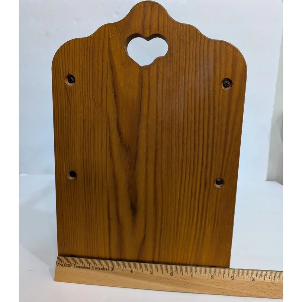 Vintage Solid Pine Wood Wine Rack 12 Bottle Heart Cutout Farmhouse Cottagecore